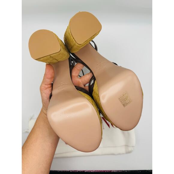 VALENTINO GARAVANI cacao & Tobacco Raflower espadrille Sandal 40 - Picture 8 of 16